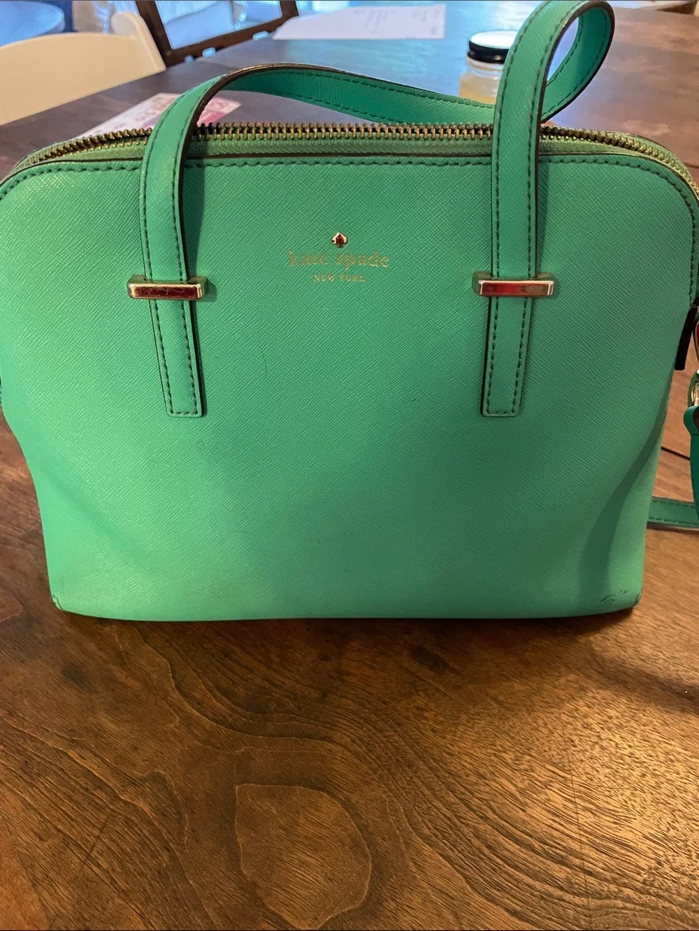 kate spade teal dome satchel with crossbody strap 2014